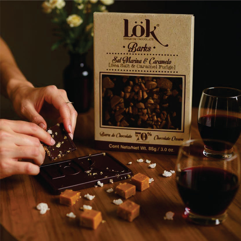 Premium 70% Dark Chocolate Bar with Sea Salt and Caramel