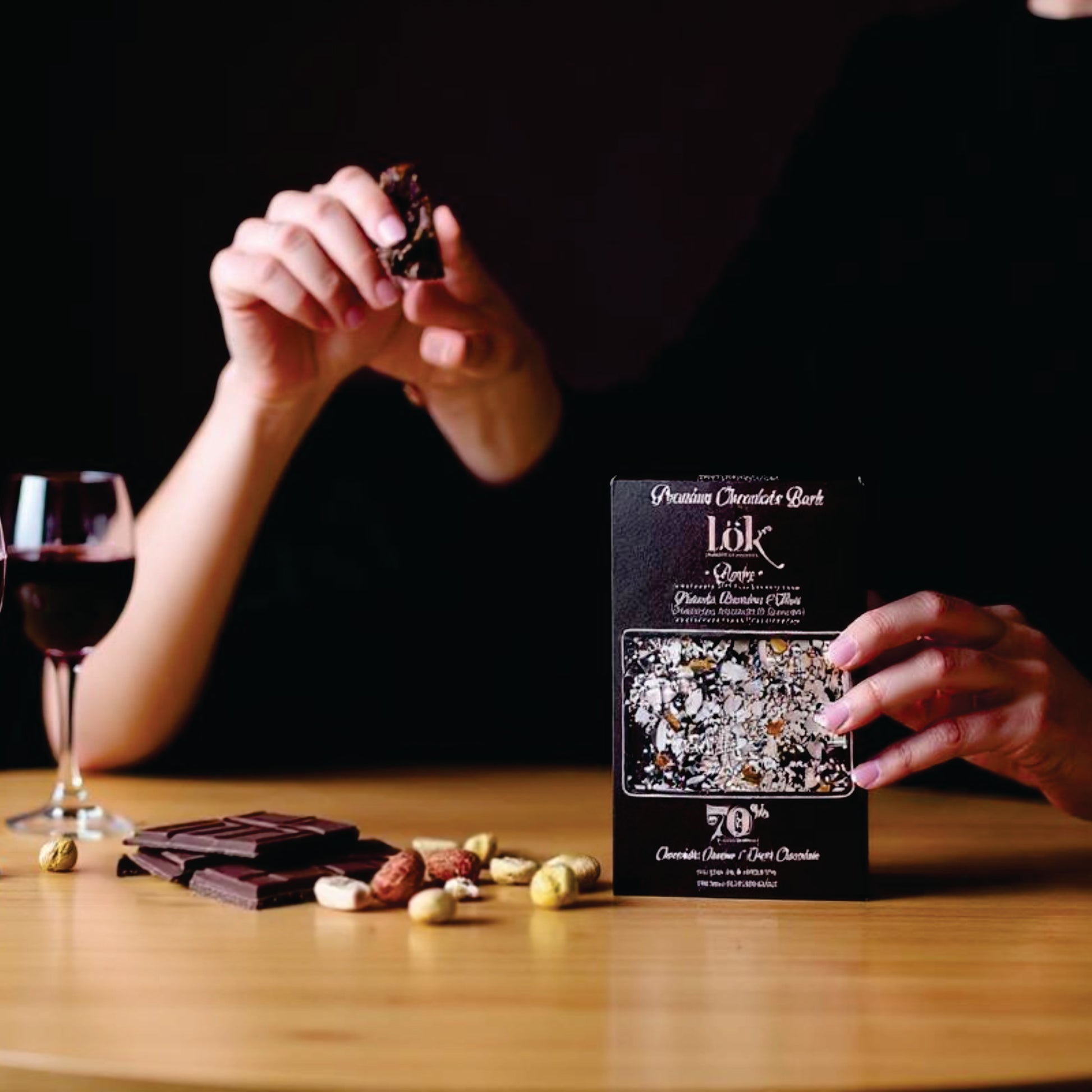 Premium 70% Dark Chocolate with Pistachio, Almonds & Peanuts