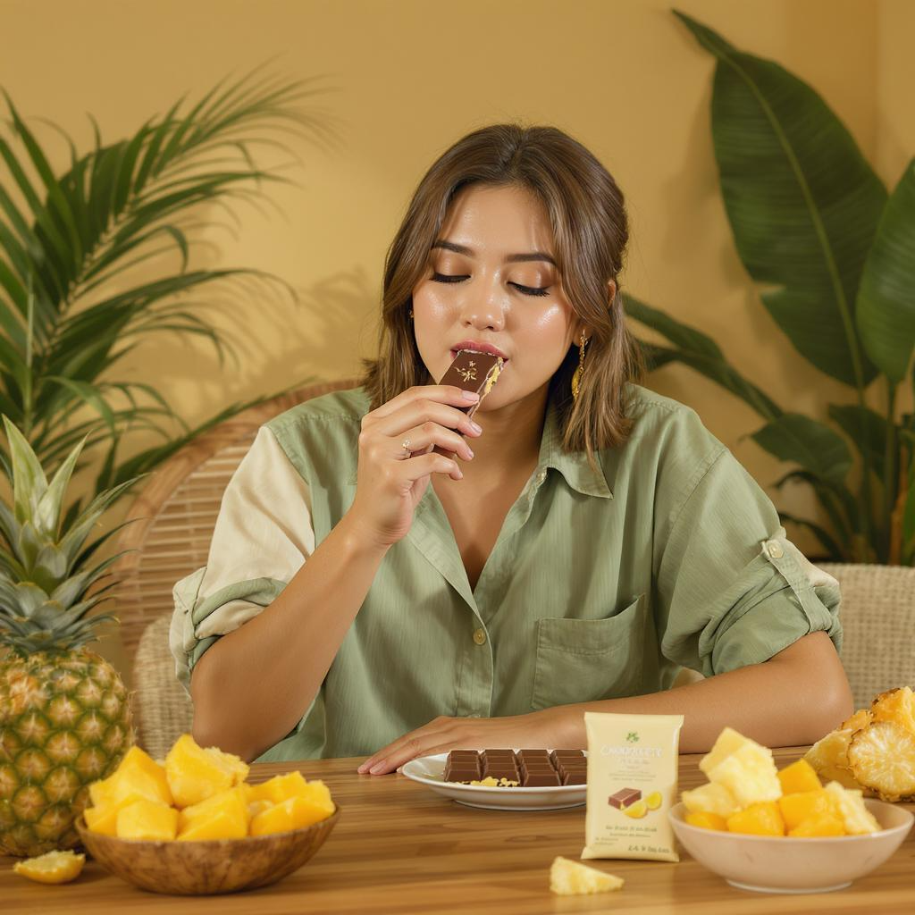 Premium 70% Dark Chocolate Bar with Pineapple and Mango